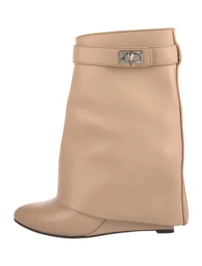 Pre-owned Givenchy Leather Boots In Neutrals