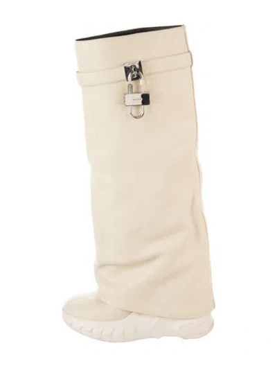 Pre-owned Givenchy Leather Boots In Neutrals