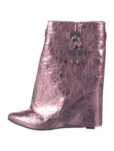 Pre-owned Givenchy Leather Boots In Purple