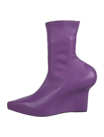 Pre-owned Givenchy Leather Boots In Purple