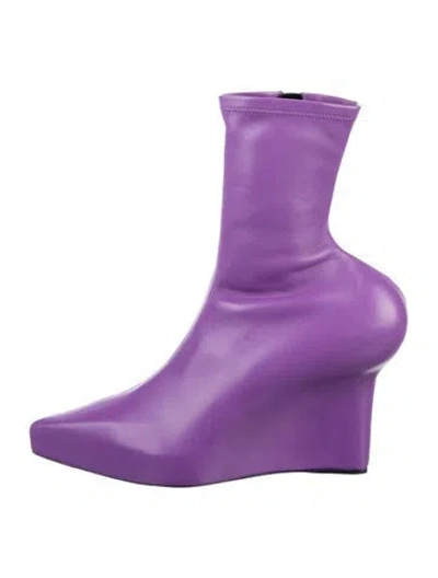 Pre-owned Givenchy Leather Boots In Purple