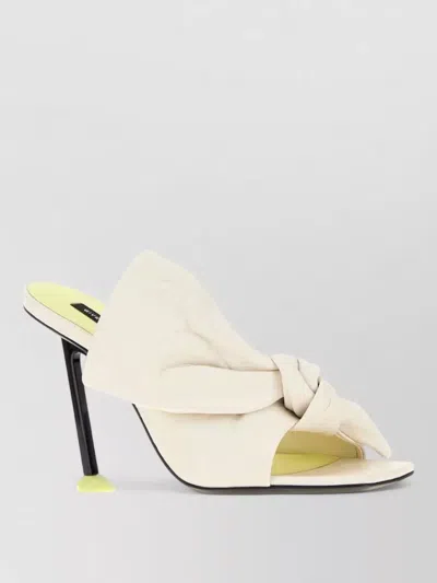 Givenchy Leather Boudoir Mules Knot Detail Peep Toe In White