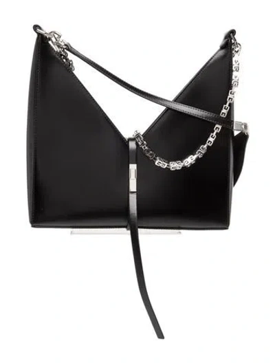 Pre-owned Givenchy Leather Box Calfskin Cut Out Shoulder Bag Small In Black