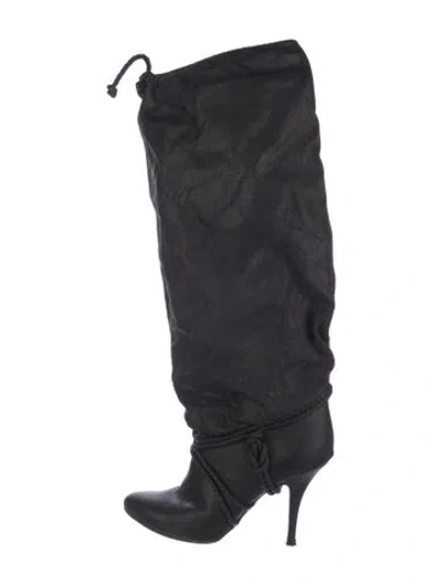 Pre-owned Givenchy Leather Braided Accents Lace-up Boots In Multi