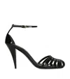 Givenchy Cage Heel Sandals Patent Leather Ankle Strap In Animal Print