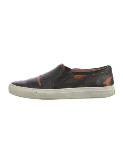 Pre-owned Givenchy Leather Camouflage Print Sneakers In Green