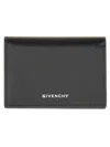 Givenchy Textured Leather Cardholder With Snap Closure In Black