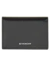 Givenchy Textured Leather Cardholder With Snap Closure In Black