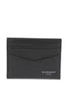 Givenchy Black Card Holder With V Detail And Logo Lettering On The Front In Leather Man In Black