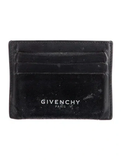 Pre-owned Givenchy Leather Card Holder In Black