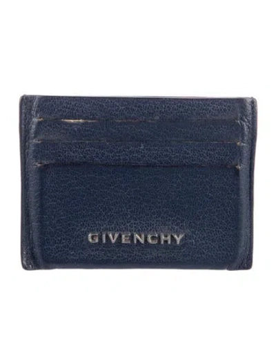 Pre-owned Givenchy Leather Card Holder In Blue