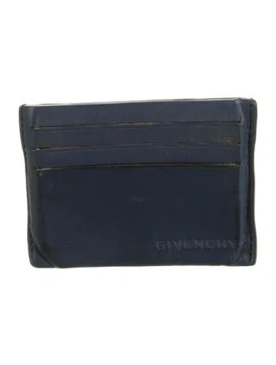 Pre-owned Givenchy Leather Card Holder In Blue