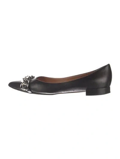 Pre-owned Givenchy Leather Chain-link Accents Ballet Flats In Black