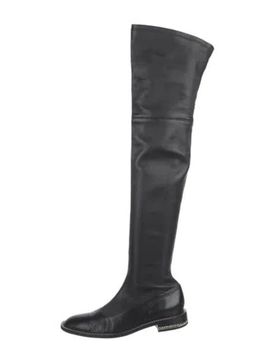 Pre-owned Givenchy Leather Chain-link Accents Boots In Black