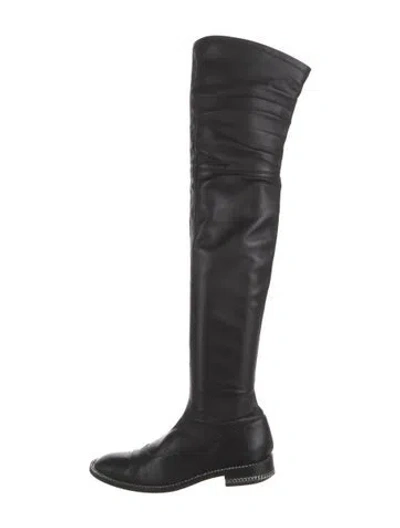Pre-owned Givenchy Leather Chain-link Accents Boots In Black
