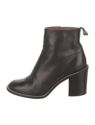 Pre-owned Givenchy Leather Chain-link Accents Boots In Black