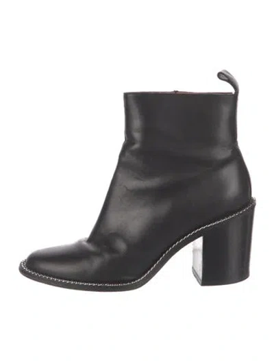 Pre-owned Givenchy Leather Chain-link Accents Boots In Black