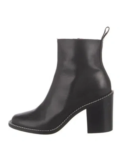Pre-owned Givenchy Leather Chain-link Accents Boots In Black