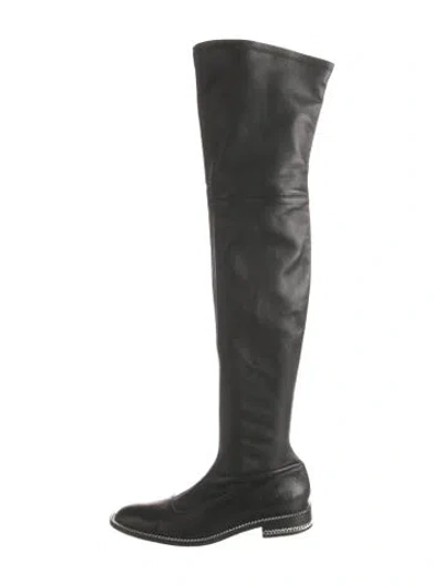 Pre-owned Givenchy Leather Chain-link Accents Boots In Black