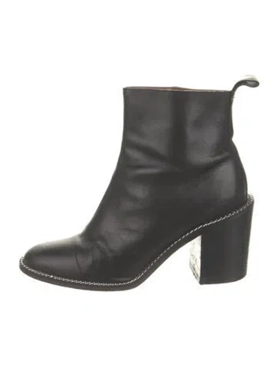 Pre-owned Givenchy Leather Chain-link Accents Boots In Black