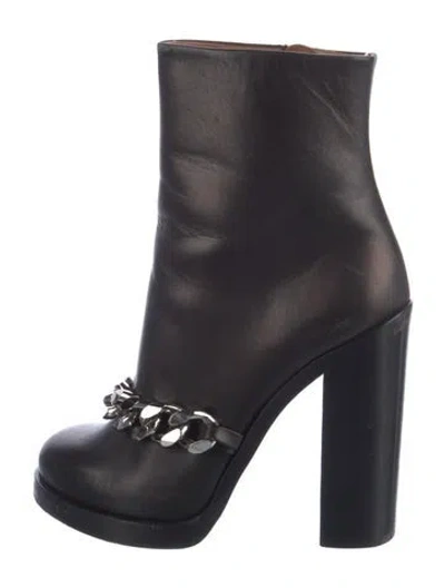 Pre-owned Givenchy Leather Chain-link Accents Boots In Blue