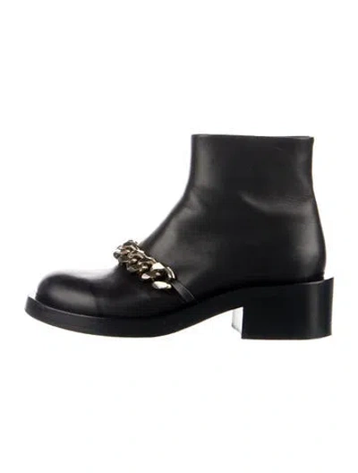Pre-owned Givenchy Leather Chain-link Accents Boots In Green