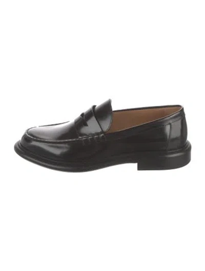 Pre-owned Givenchy Leather Chain-link Accents Loafers In Black