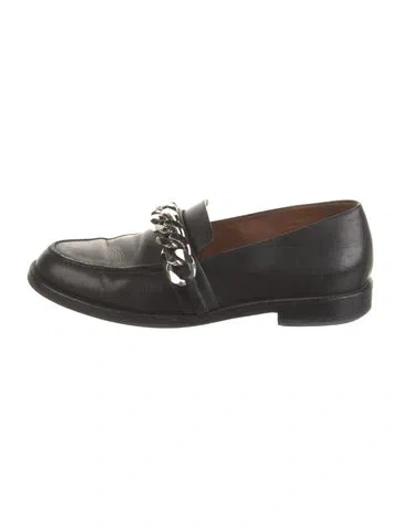 Pre-owned Givenchy Leather Chain-link Accents Loafers In Black