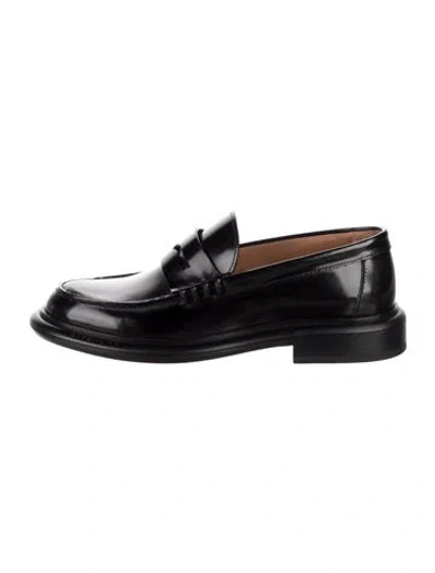 Pre-owned Givenchy Leather Chain-link Accents Loafers W/ Tags In Black