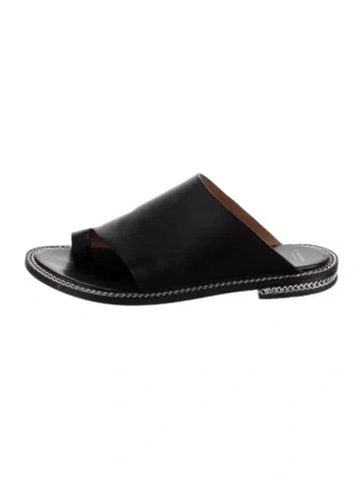 Pre-owned Givenchy Leather Chain-link Accents Mules In Black