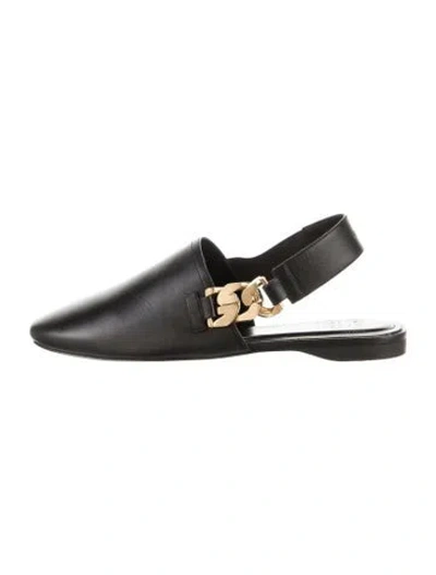 Pre-owned Givenchy Leather Chain-link Accents Mules In Black