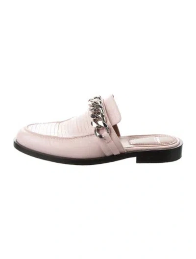 Pre-owned Givenchy Leather Chain-link Accents Mules In Pink