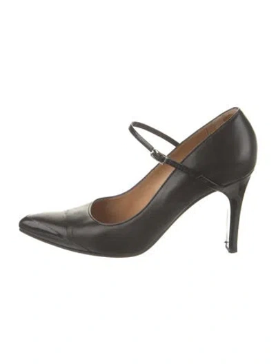 Pre-owned Givenchy Leather Chain-link Accents Pumps In Black