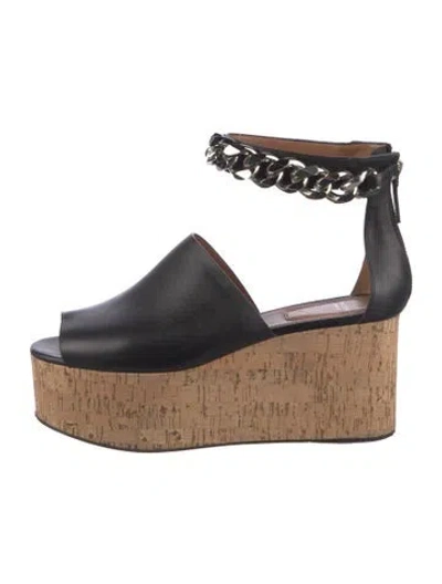 Pre-owned Givenchy Leather Chain-link Accents Sandals