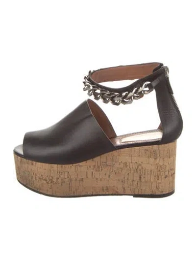 Pre-owned Givenchy Leather Chain-link Accents Sandals