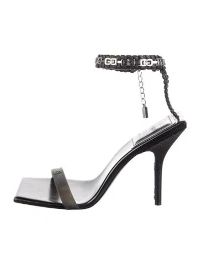 Pre-owned Givenchy Leather Chain-link Accents Sandals In Black