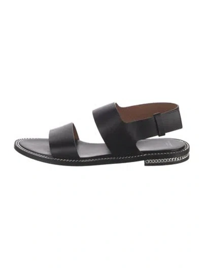 Pre-owned Givenchy Leather Chain-link Accents Sandals In Black