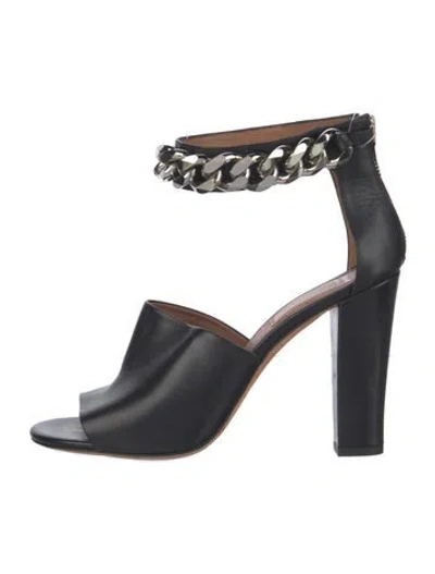 Pre-owned Givenchy Leather Chain-link Accents Sandals In Blue