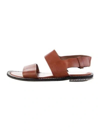 Pre-owned Givenchy Leather Chain-link Accents Sandals In Brown
