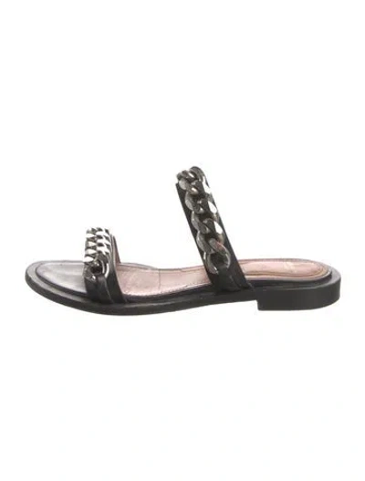 Pre-owned Givenchy Leather Chain-link Accents Slides In Multi