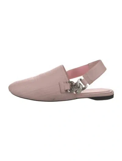 Pre-owned Givenchy Leather Chain-link Accents Slingback Flats In Pink