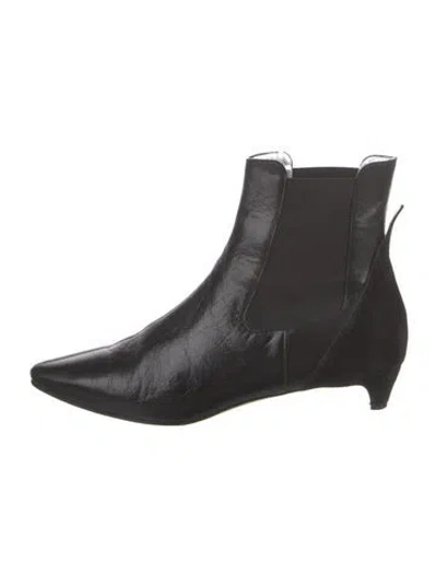 Pre-owned Givenchy Leather Chelsea Boots In Black