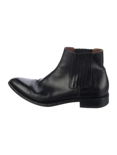 Pre-owned Givenchy Leather Chelsea Boots In Black