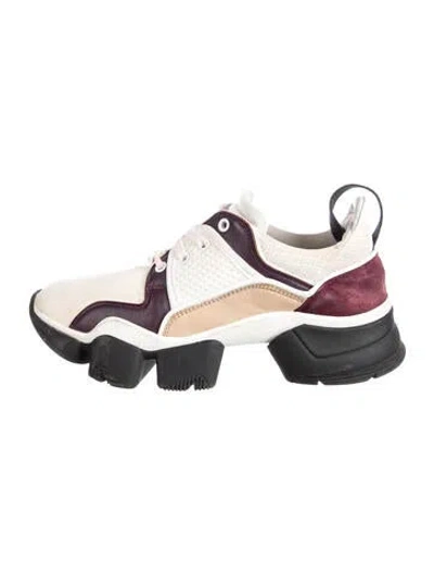 Pre-owned Givenchy Leather Chunky Sneakers In White