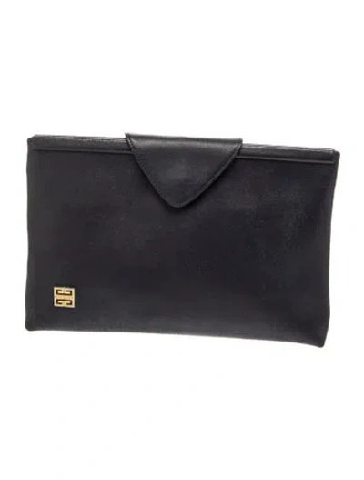 Pre-owned Givenchy Leather Clutch In Black