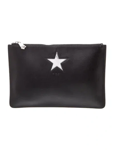 Pre-owned Givenchy Leather Clutch In Black