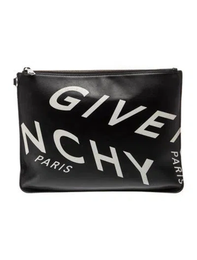 Pre-owned Givenchy Leather Clutch In Black
