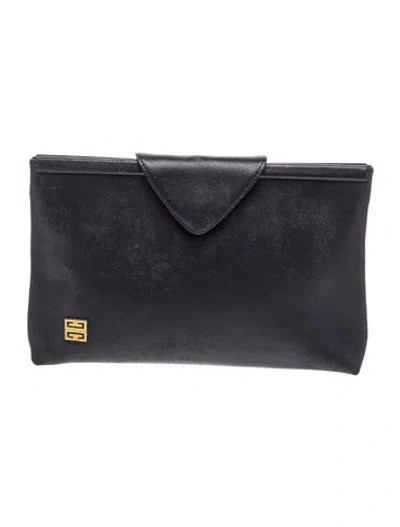 Pre-owned Givenchy Leather Clutch In Black