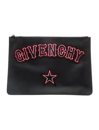 Pre-owned Givenchy Leather Clutch In Black