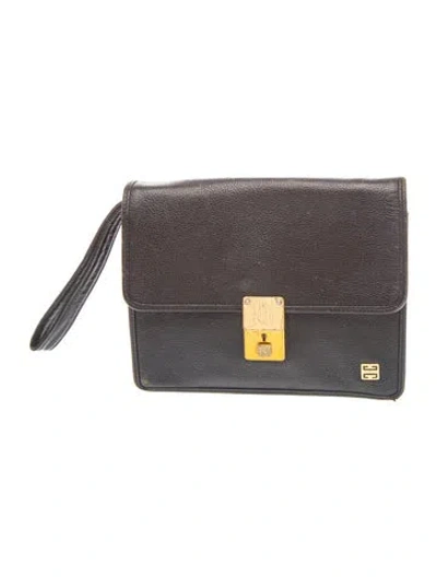 Pre-owned Givenchy Leather Clutch In Black